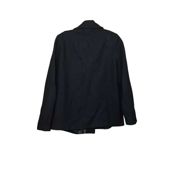 H&M Women's Size Medium Coat Toggle Closure Wool Blend Black Preowned - Picture 2 of 12